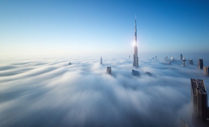 Fog Over Dubai Buildings Photography_2