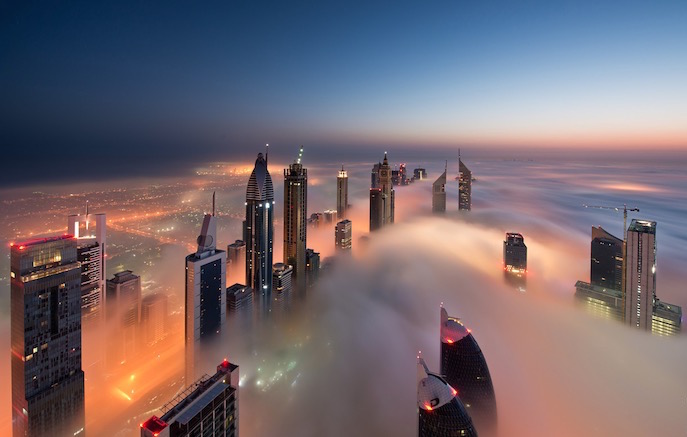 Fog Over Dubai Buildings Photography_6