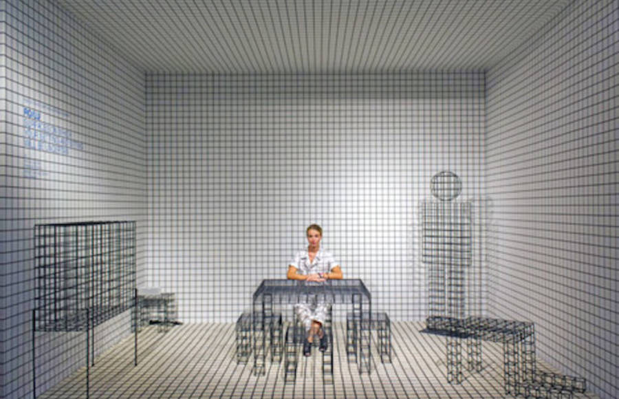 Gridded Furniture in Matching Room