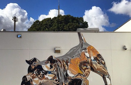 Metallic Dog Mural