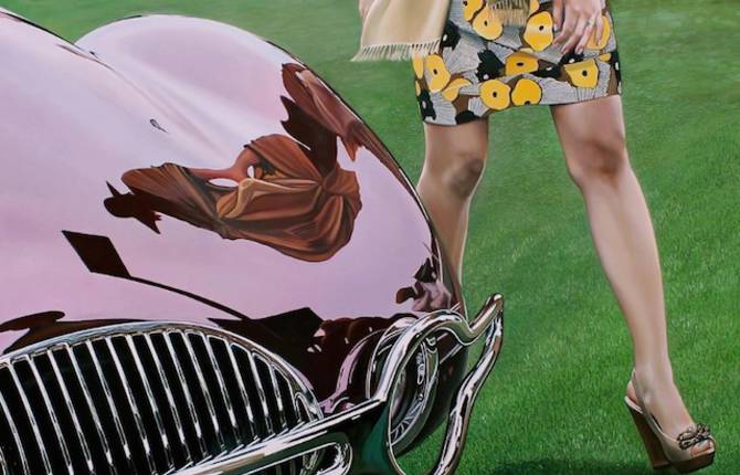 Realistic Old Polished Cars Paintings