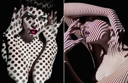 Stripes and Polka-Dots Projection Portraits