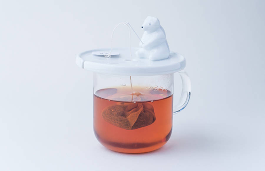 Fishing Polar Bear Tea Bag Holder
