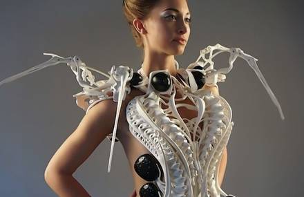 3D Printed Skeleton Spider Dress