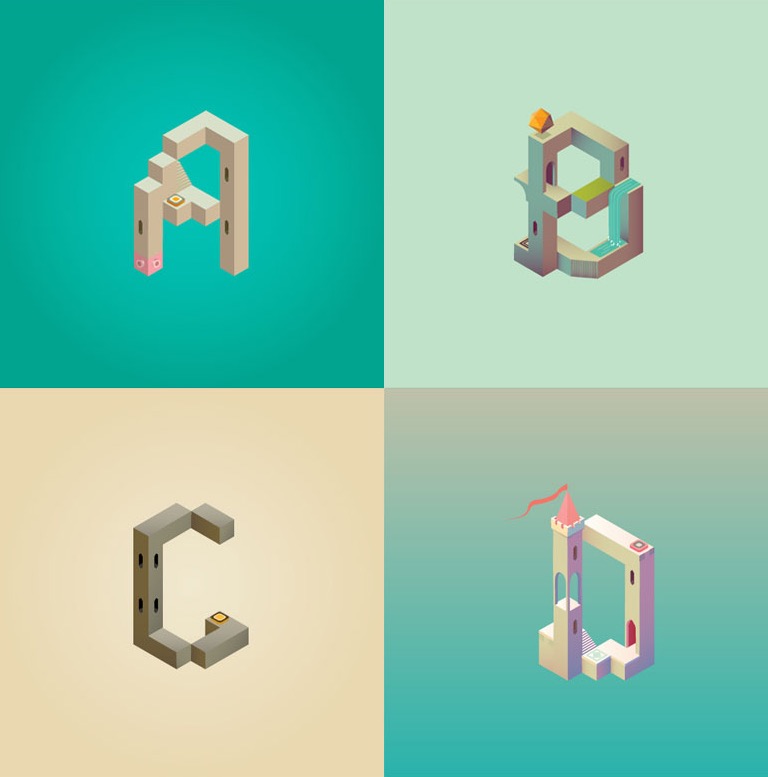 Alphabet Inspired by Monument Valley_0