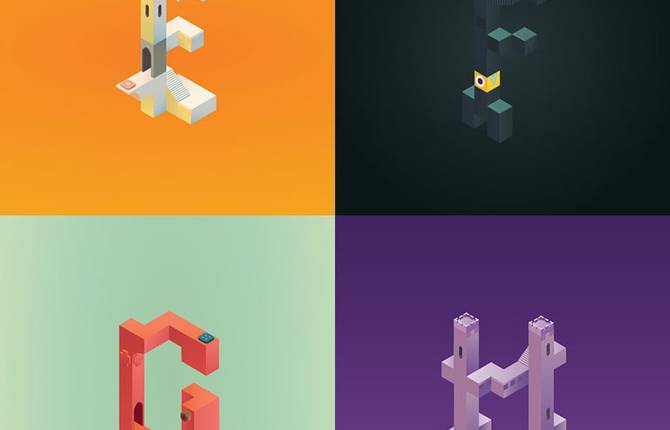 Alphabet Inspired by Monument Valley