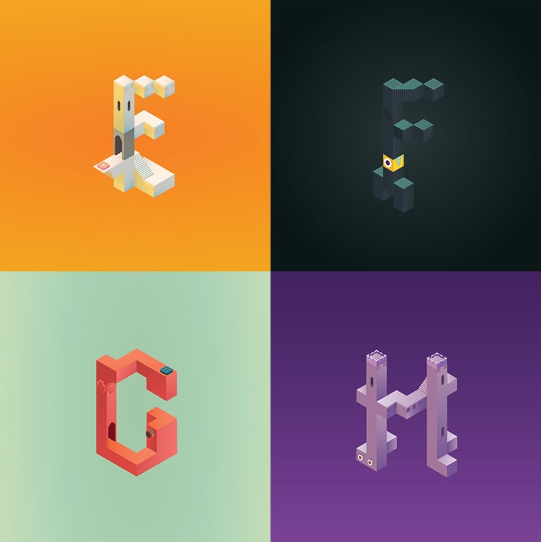 Alphabet Inspired by Monument Valley_1