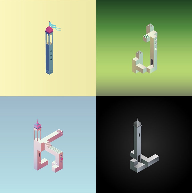 Alphabet Inspired by Monument Valley_2