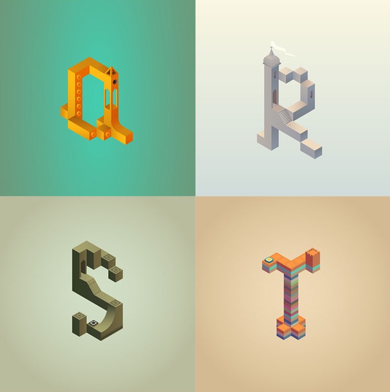 Alphabet Inspired by Monument Valley_4