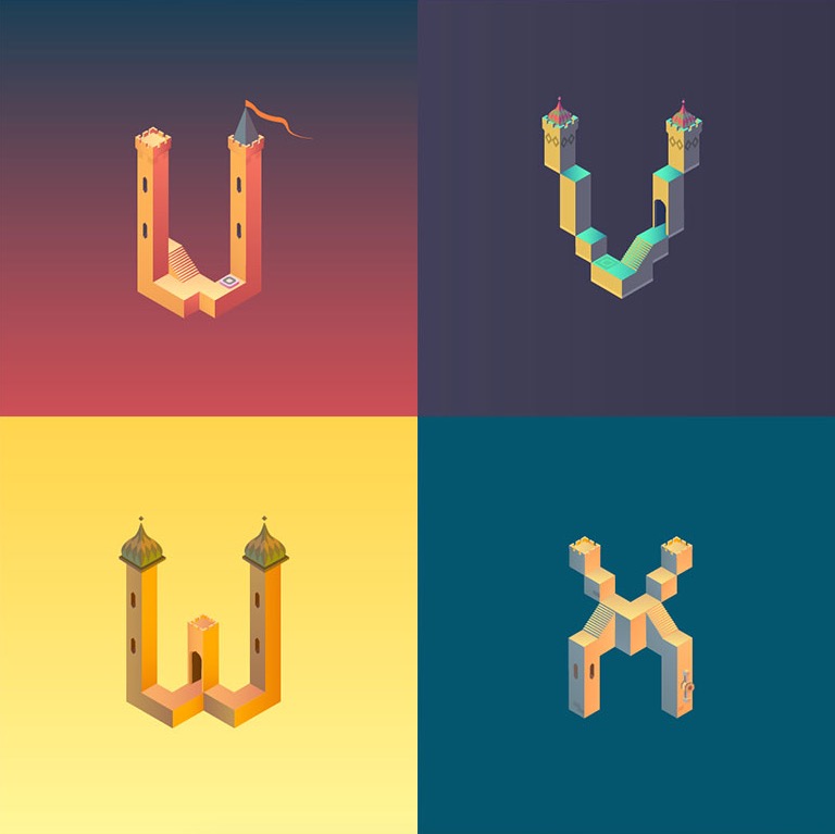 Alphabet Inspired by Monument Valley_5