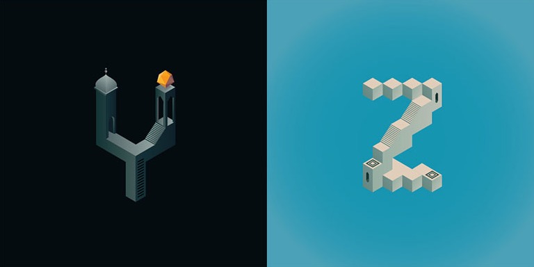 Alphabet Inspired by Monument Valley_6