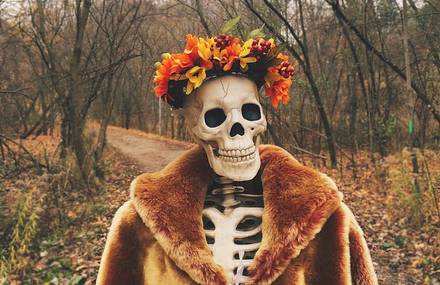 Fashionable Skeleton Girl Photography