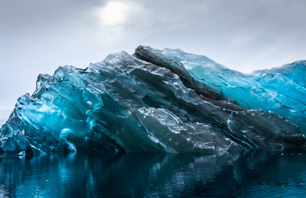 Flipped Iceberg in Antarctica Photography