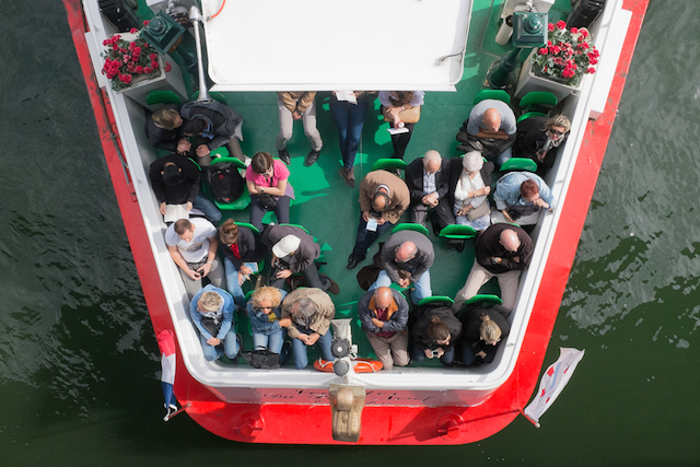 High-Angle Shot of People in a Boat-1