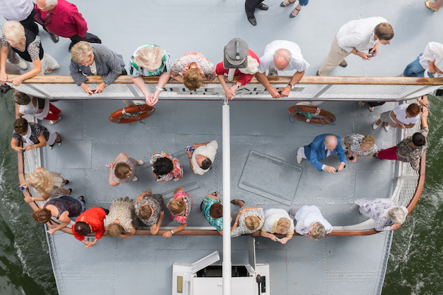 High-Angle Shot of People in a Boat-2