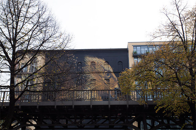 Impressive Eagle Mural on Black Facade-3