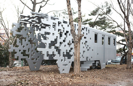 Pixelate Train Sculpture