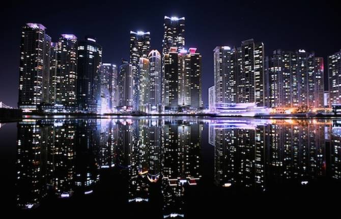 Skyscrapers Reflections in Korea