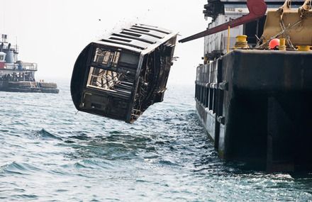 Subway Cars Dumped into The Atlantic Ocean