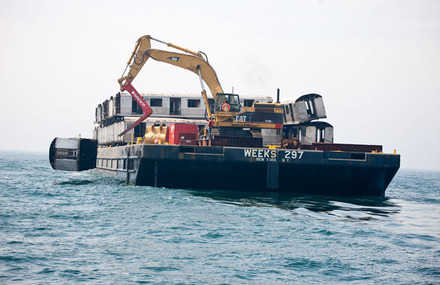 Subway Cars Dumped into The Atlantic Ocean