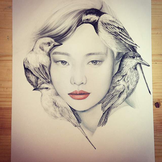 The Girl and The Birds Drawings-2