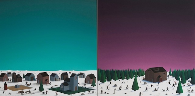 Tiny Snowy Villages Illustrations