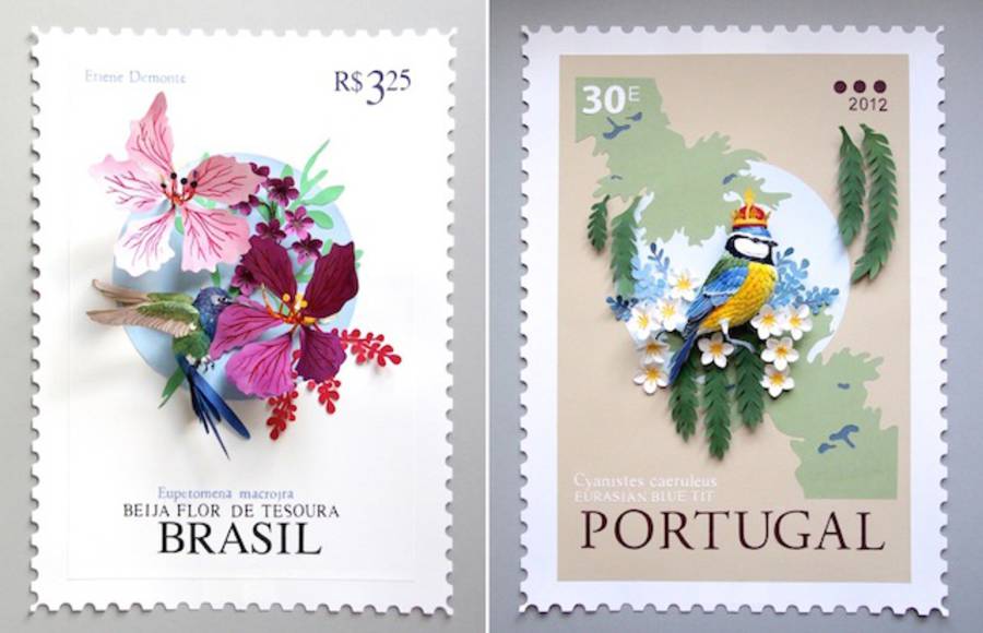 3D Birds Stamps by Diana Beltran Herrera