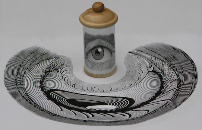 Anamorphic Work with Cylindrical Mirror