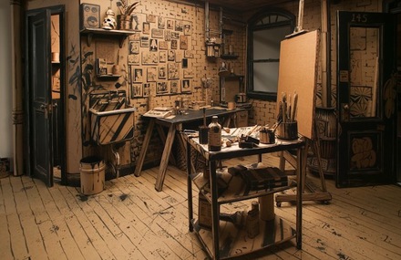 Artist Studio Made of Cardboard