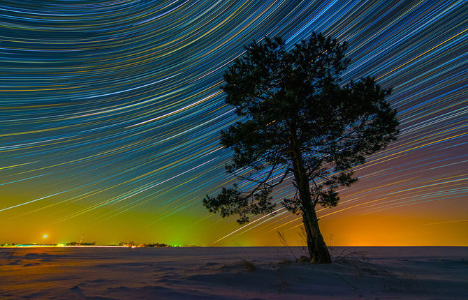 Colorful Star Trails