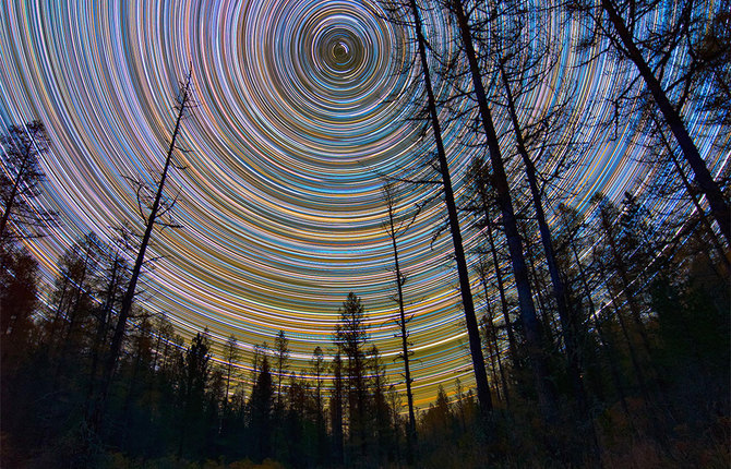 Colorful Star Trails