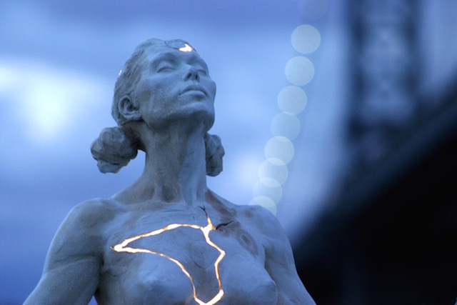 Cracked Light Woman Sculpture -3