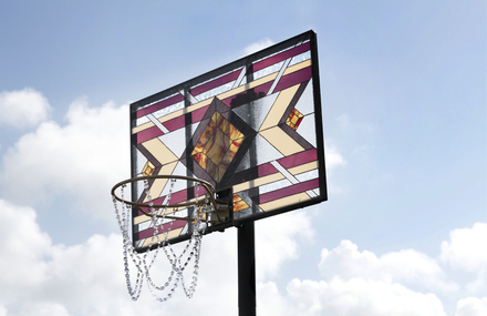 Hand Made Stained Glass Basketball Backboards