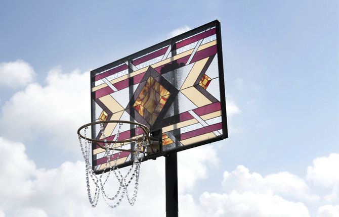 Hand Made Stained Glass Basketball Backboards