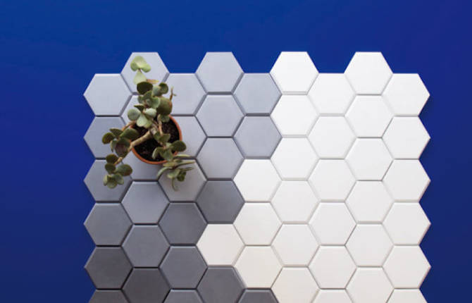 Hexagonal Wall Tiles by Kaza Concrete