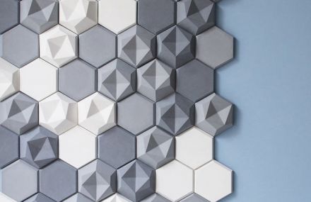 Hexagonal Wall Tiles by Kaza Concrete