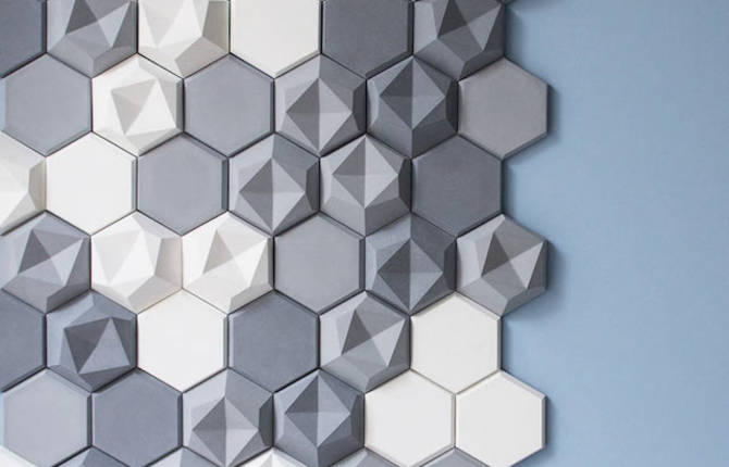 Hexagonal Wall Tiles by Kaza Concrete