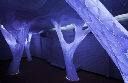 Magical Blue Trees Installation