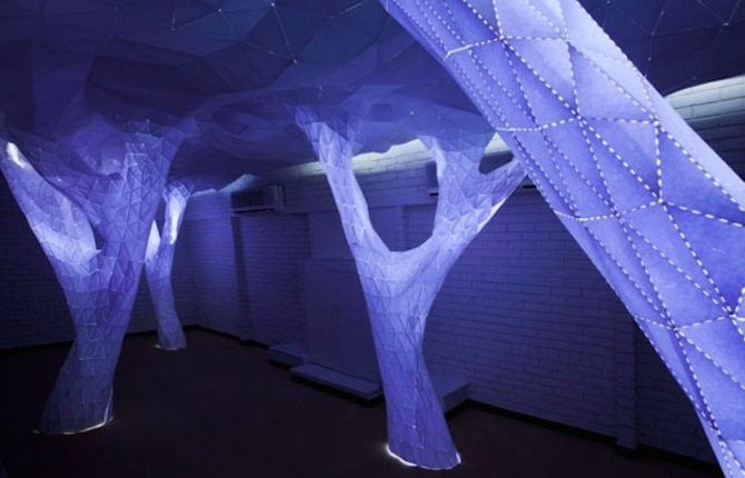 Magical Blue Trees Installation