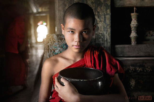 Monk With Bowl At Shwe Yan Pyay Monastery