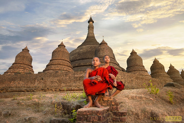 Monks in The Lost City Of Mrauk U