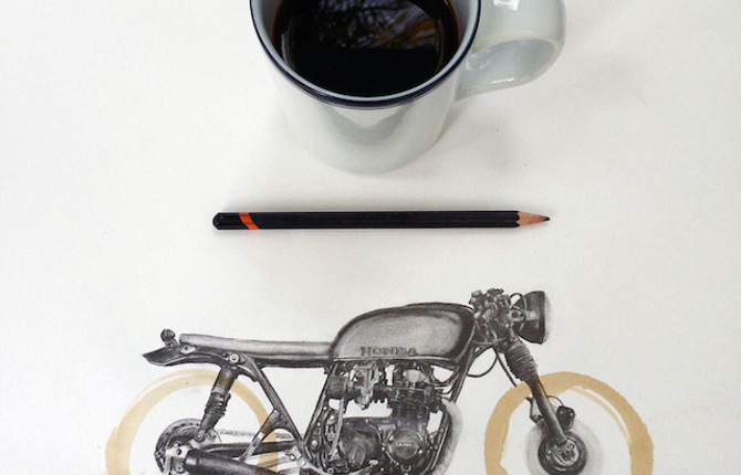 Pencil Drawings and Coffee Marks