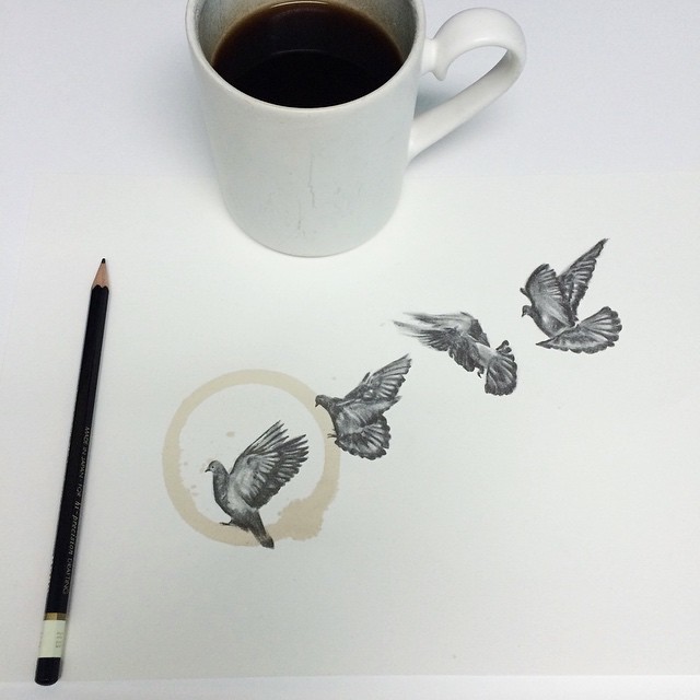 Pencil Drawings and Coffee Marks-14