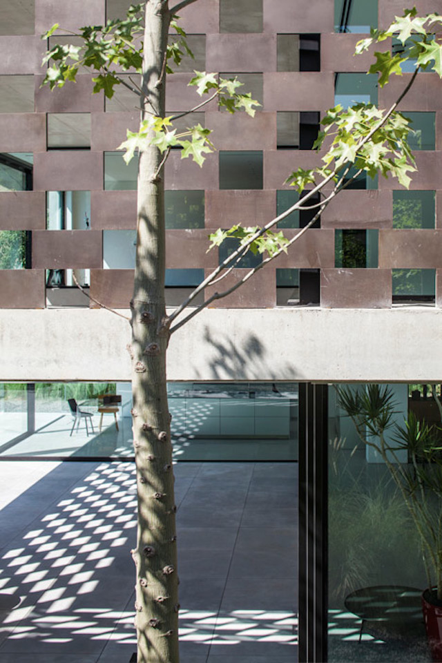 Shadow House with Perforated Screens-5