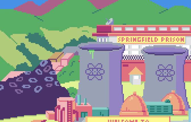 The Simpsons Opening in Pixel Art