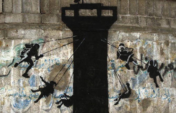Street Art Pieces by Banksy in Gaza