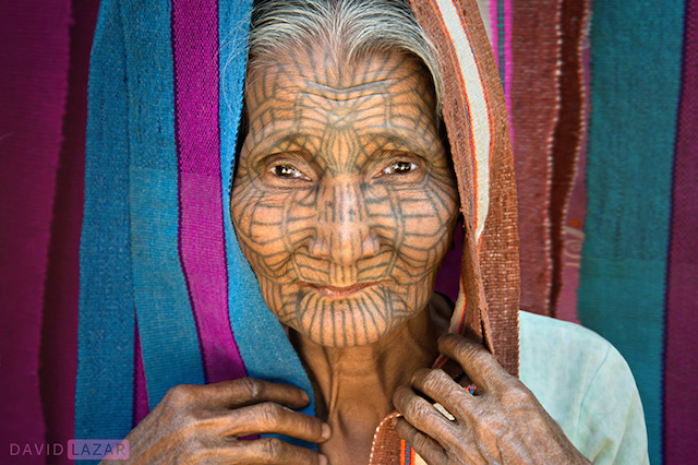 Tattooed Face Chin Tribe Lady