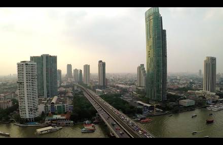 Aerial view of Bangkok at 7′ in the  morning.