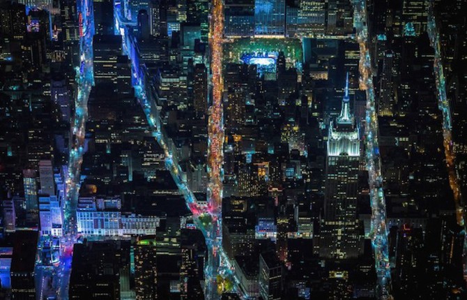 Aerial Pictures of New York at Night