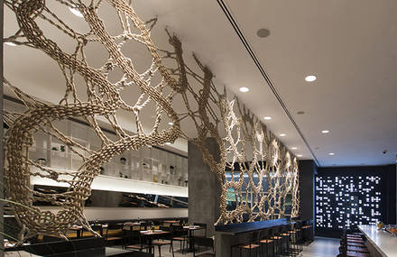 Handmade Rope Screen by Mantzalin for a New York Restaurant